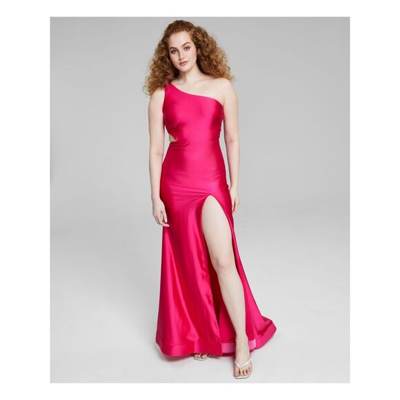 BLONDIE NITES Womens Lined Satin Sleeveless Full-Length Evening Gown Dress - Picture 1 of 4